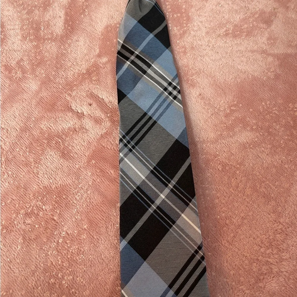 George Black and Gray Plaid Tie